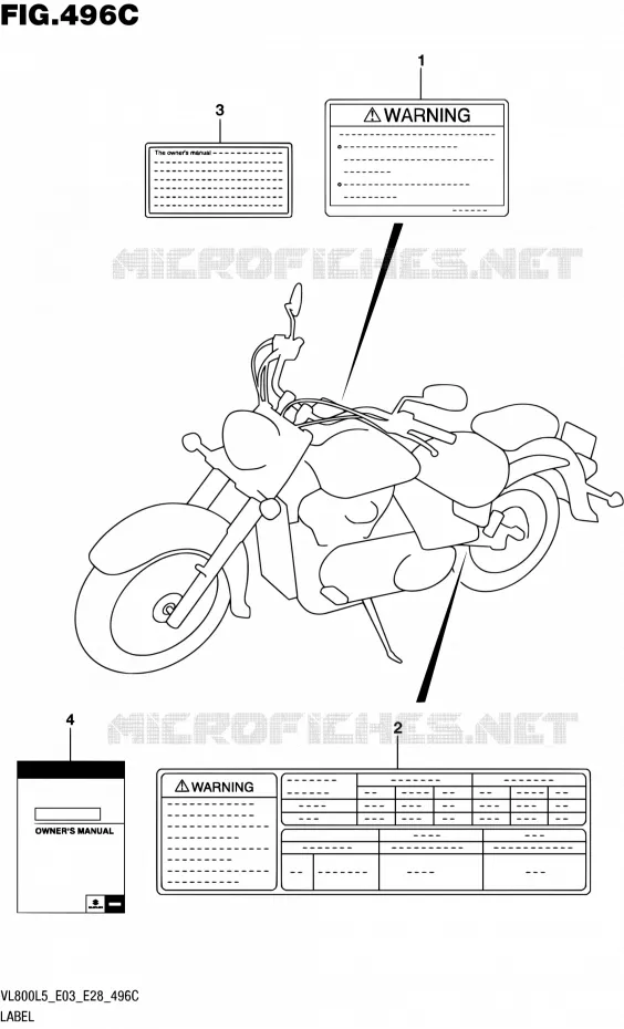 ETIKET (VL800TL5 E03) Suzuki MOTO 800 BOULEVARD 2015  VL800 L5/VL800T L5
