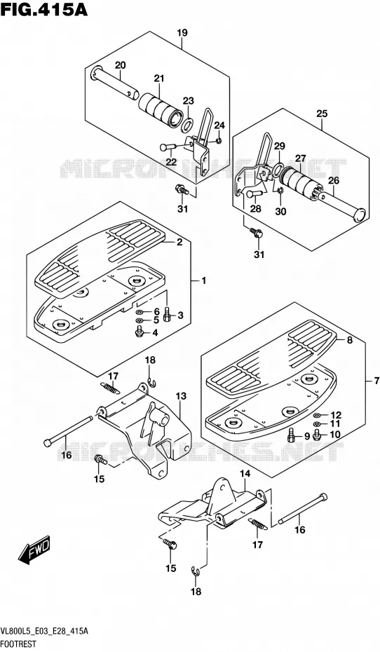 FOOTREST Suzuki MOTO 800 BOULEVARD 2015  VL800 L5/VL800T L5