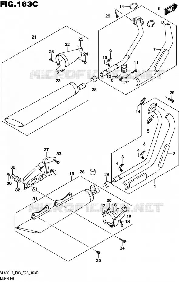 GELUIDDEMPER (VL800TL5 E03) Suzuki MOTO 800 BOULEVARD 2015  VL800 L5/VL800T L5