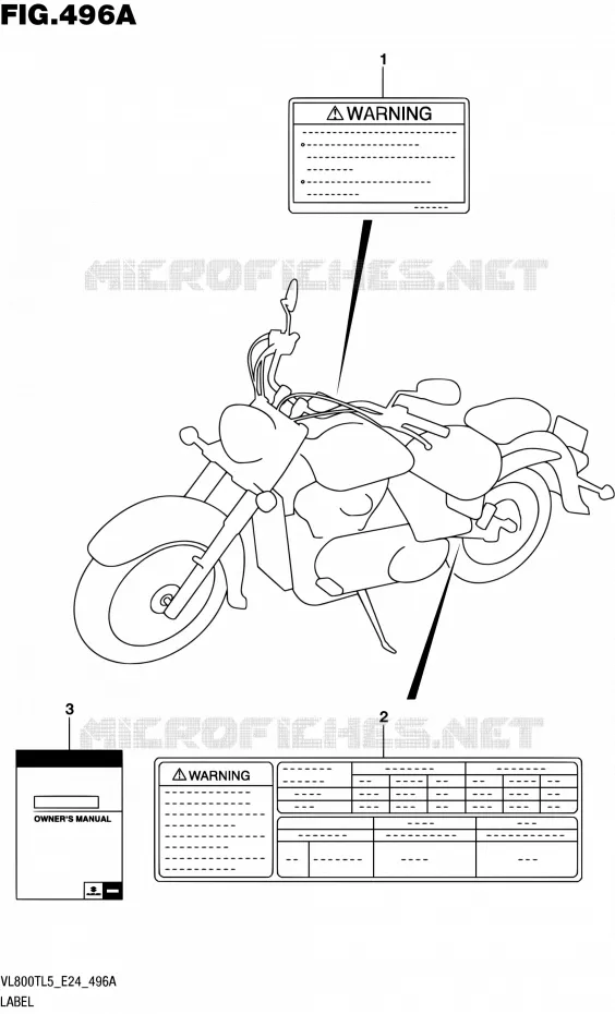 ETIKET Suzuki MOTO 800 BOULEVARD 2015  VL800T L5 (E24)