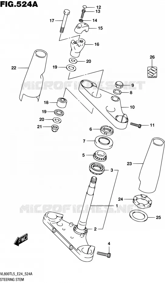 STUURKOLOM Suzuki MOTO 800 BOULEVARD 2015  VL800T L5 (E24)