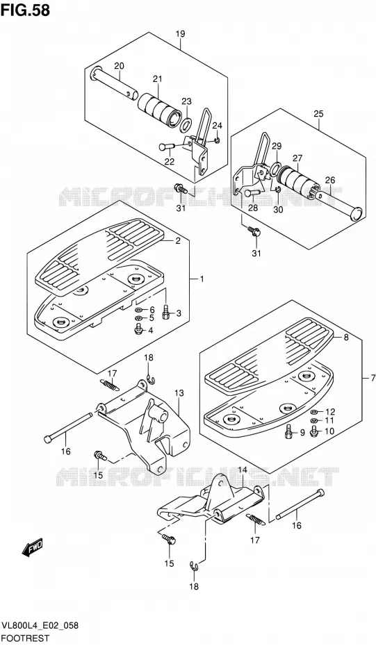 FOOTREST Suzuki MOTO 800 INTRUDER 2014  VL80UE L4 (E19)