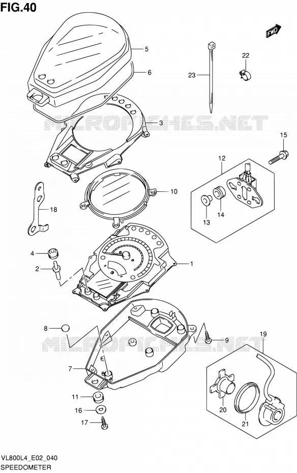 SNELHEIDSMETER (VL800L4 E19) Suzuki MOTO 800 INTRUDER 2014  VL80UE L4 (E19)