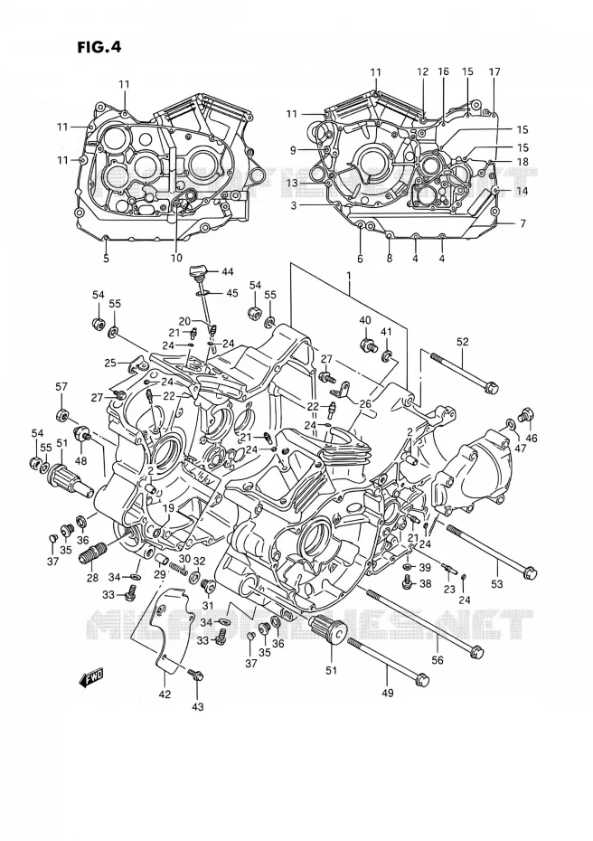 CASING Suzuki MOTO 1400 INTRUDER 1990  VS1400GLP R/VS1400GLF R (E01,E04,E17,E21,E22,E24,E34)