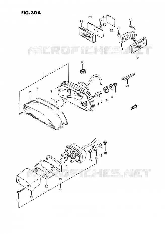 TAIL LIGHT ASSY (E01) Suzuki MOTO 1400 INTRUDER 1990  VS1400GLP R/VS1400GLF R (E01,E04,E17,E21,E22,E24,E34)