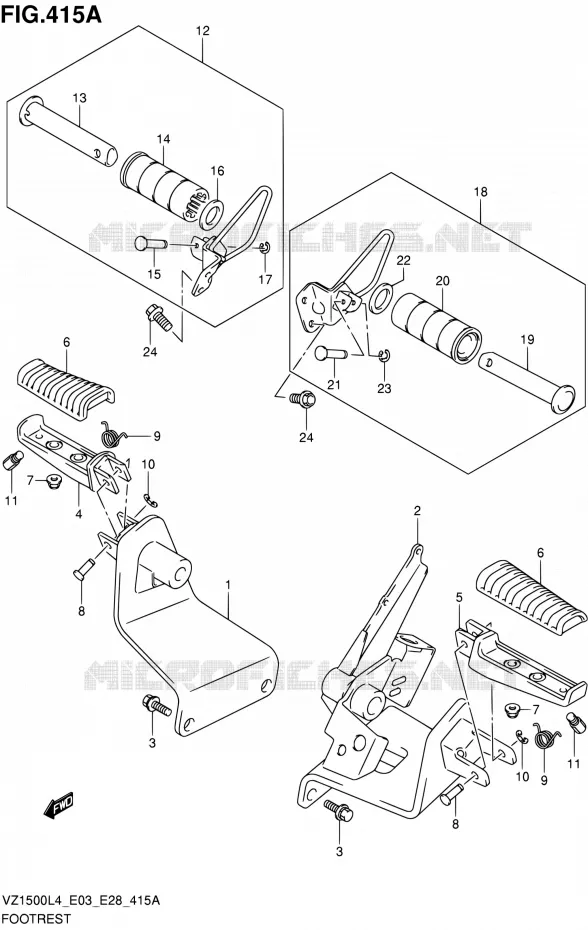 FOOTREST Suzuki MOTO 1500 BOULEVARD 2014  VZ1500 L4 (E03,E28,E33)