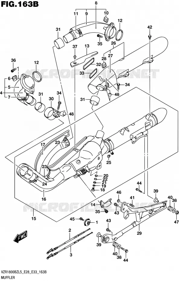 GELUIDDEMPER (VZR1800BZL5 E33) Suzuki MOTO 1800 BOULEVARD 2015  VZR1800BZ L5 (E03,E28,E33)