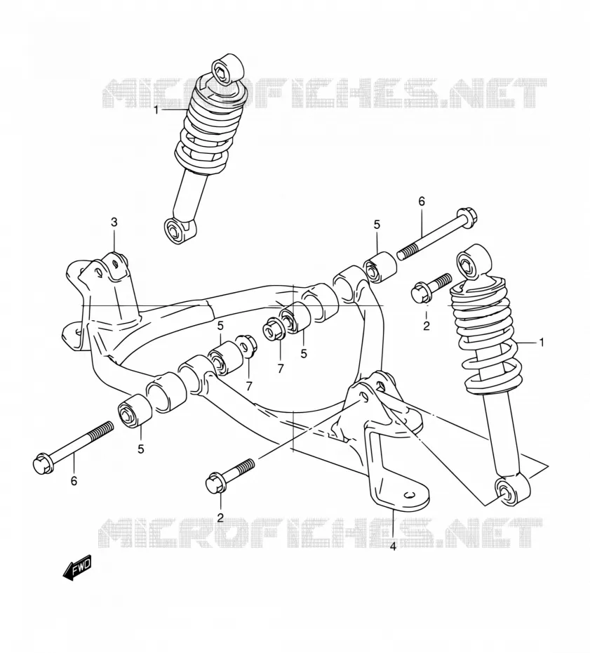 SCHOKDEMPER - VORKBEEN Suzuki QUAD 80 QUADSPORT 2001  LT80 Y (P01,P02,P94)