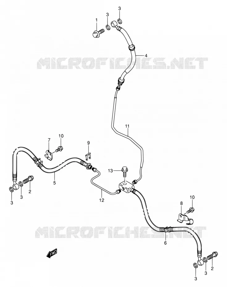 FRONT REMSLANG Suzuki QUAD 400 EIGER 2007  LT-A400F K7 (P17,P24)
