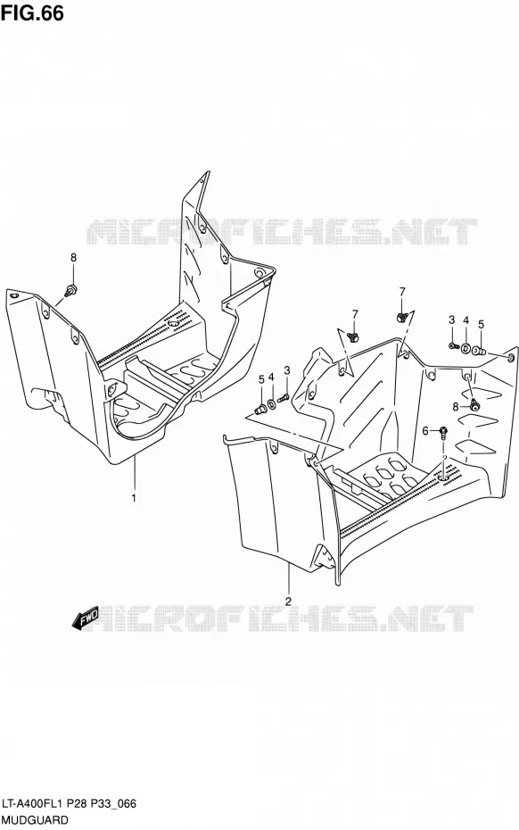 SPATBORD Suzuki QUAD 400 KINGQUAD 2011  LT-A400F L1/LT-A400FZ L1 (P03,P28,P33)