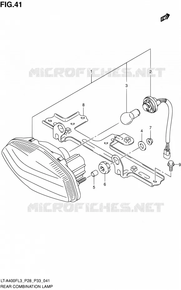 TAIL LIGHT ASSY (LT-A400FZL3 P33) Suzuki QUAD 400 KINGQUAD 2013  LT-A400F L3/LT-A400FZ L3 (P03,P28,P33)