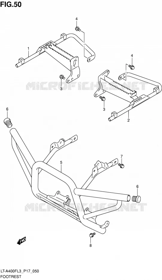 FOOTREST Suzuki QUAD 400 KINGQUAD 2013  LT-A400F L3/LT-A400FZ L3 (P17,P24)
