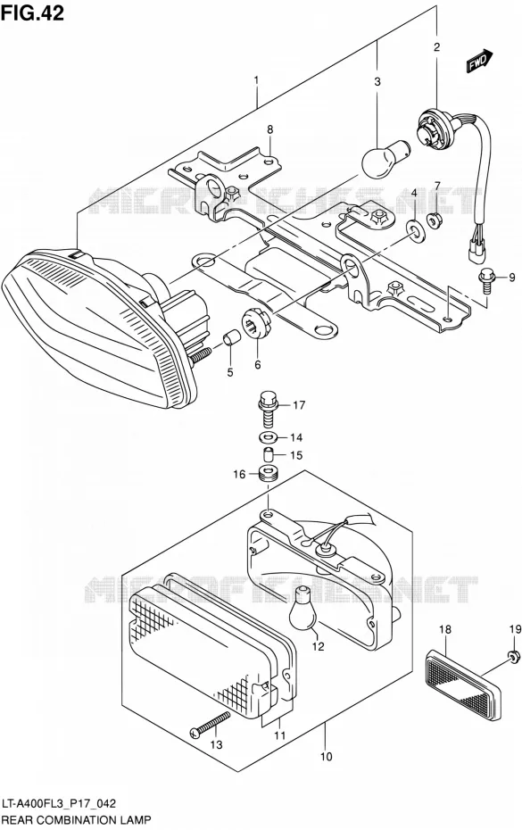 TAIL LIGHT ASSY (LT-A400FL3 P17) Suzuki QUAD 400 KINGQUAD 2013  LT-A400F L3/LT-A400FZ L3 (P17,P24)