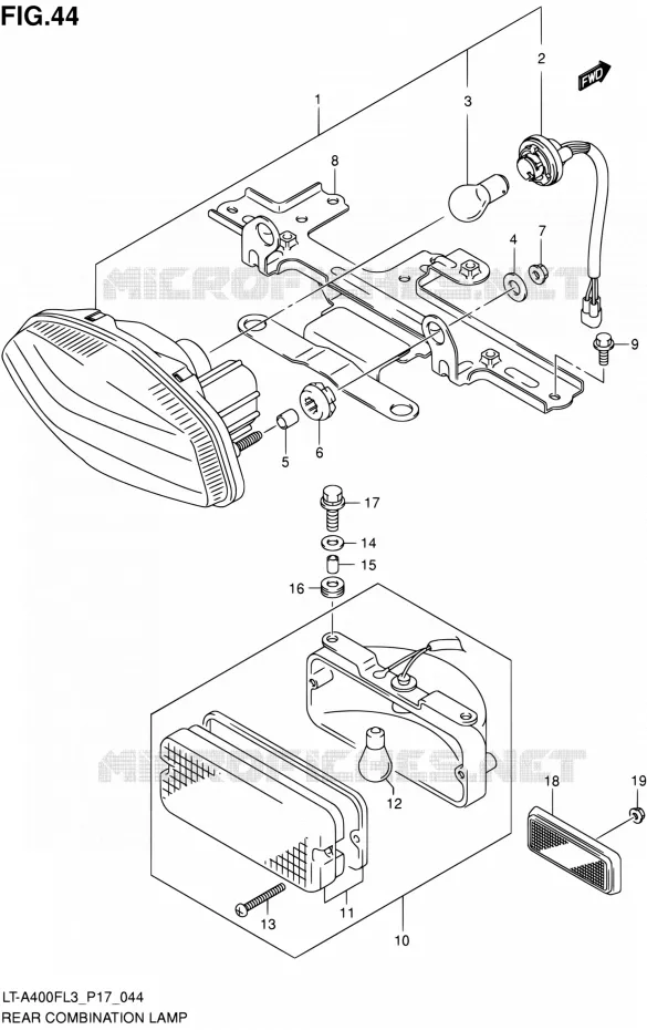 TAIL LIGHT ASSY (LT-A400FZL3 P17) Suzuki QUAD 400 KINGQUAD 2015  LT-A400F L3/LT-A400FZ L3 (P17,P24)