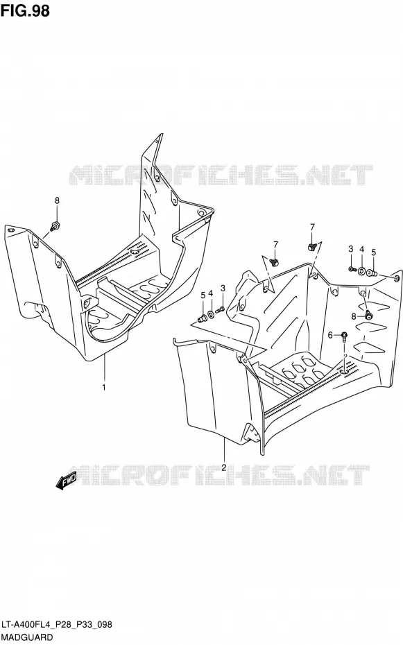 SPATBORD (LT-A400FZL4 P33) Suzuki QUAD 400 KINGQUAD 2014  LT-A400F L4/LT-A400FZ L4 (P03,P28,P33)