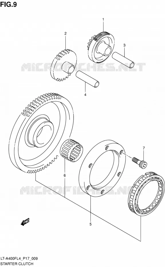 STARTMOTOR CLUTCH Suzuki QUAD 400 KINGQUAD 2014  LT-A400F L4/LT-A400FZ L4 (P17)
