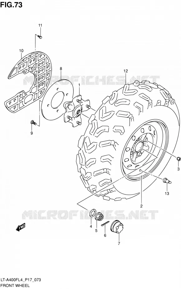 VOORWIEL (LT-A400FZL4 P17) Suzuki QUAD 400 KINGQUAD 2014  LT-A400F L4/LT-A400FZ L4 (P17)