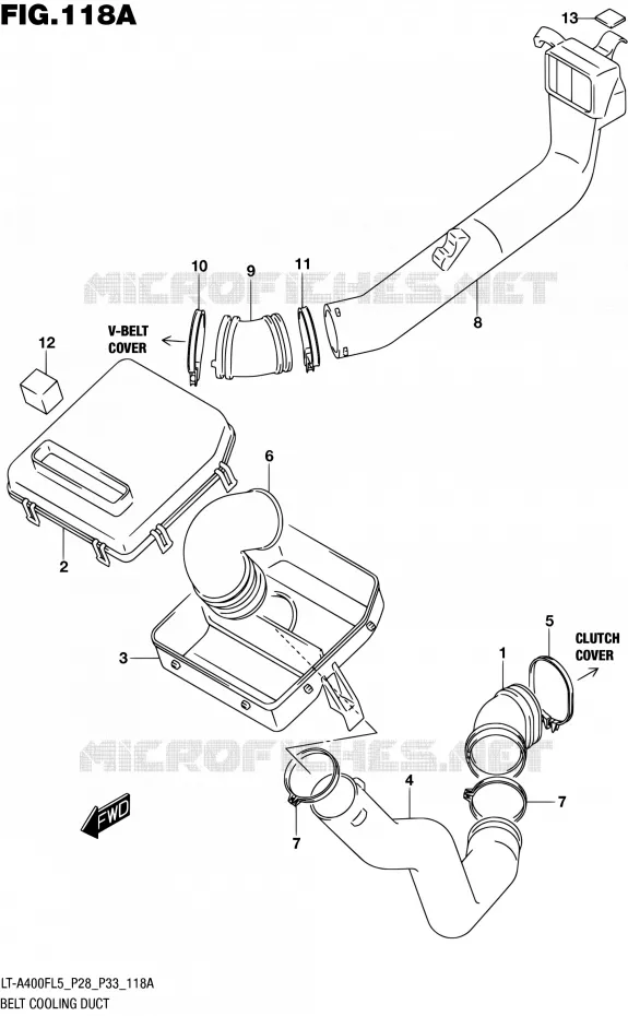 LUCHTKANAALRIEM Suzuki QUAD 400 KINGQUAD 2015  LT-A400F L5/LT-A400FZ L5 (P03,P28,P33)