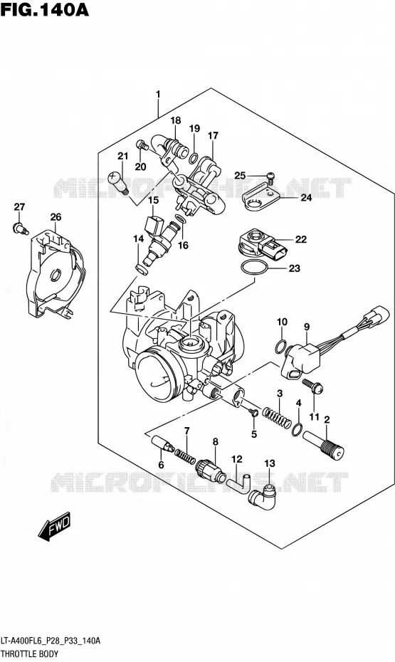 GASKLEPHUIS Suzuki QUAD 400 KINGQUAD 2016  LT-A400F L6/LT-A400FZ L6 (P03,P28,P33)
