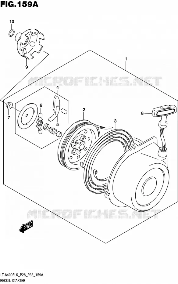TERUGLOOPSTARTER Suzuki QUAD 400 KINGQUAD 2016  LT-A400F L6/LT-A400FZ L6 (P03,P28,P33)