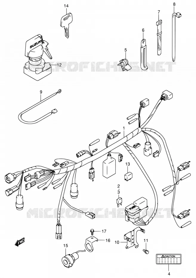 BEDRADING Suzuki QUAD 500 KINGQUAD 2000  LT-A500F Y (E03,E28,E33)