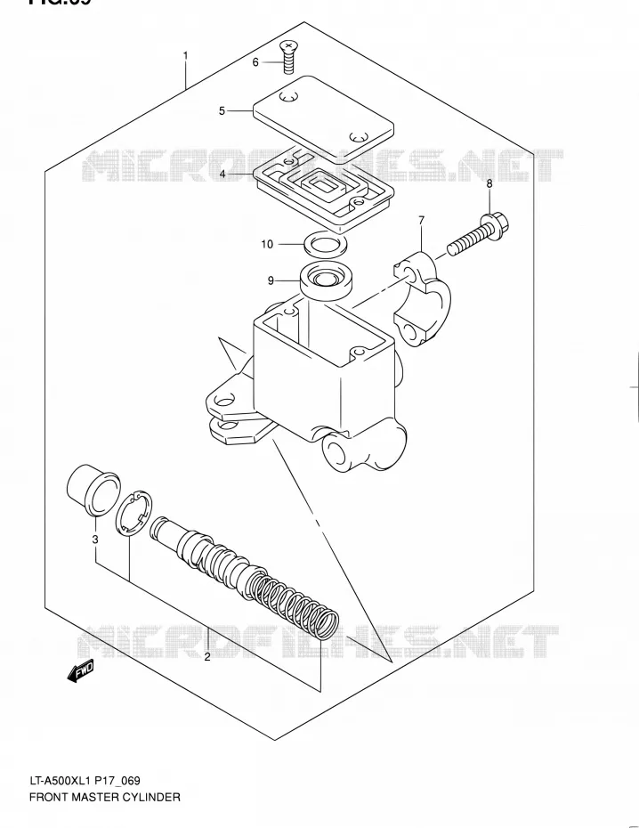 FRONT HOOFDREMCILINDER Suzuki QUAD 500 KINGQUAD 2011  LT-A500X L1 (P17,P24)