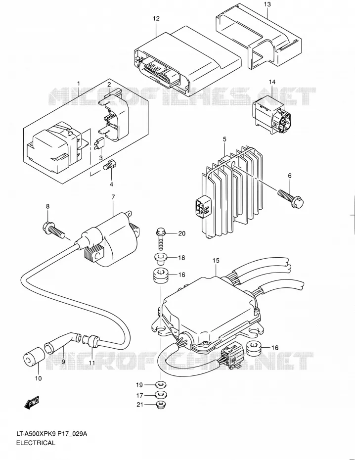 ELEKTRISCH (LT-A500XPL0) Suzuki QUAD 500 KINGQUAD 2010  LT-A500XP L0 (P17,P24)