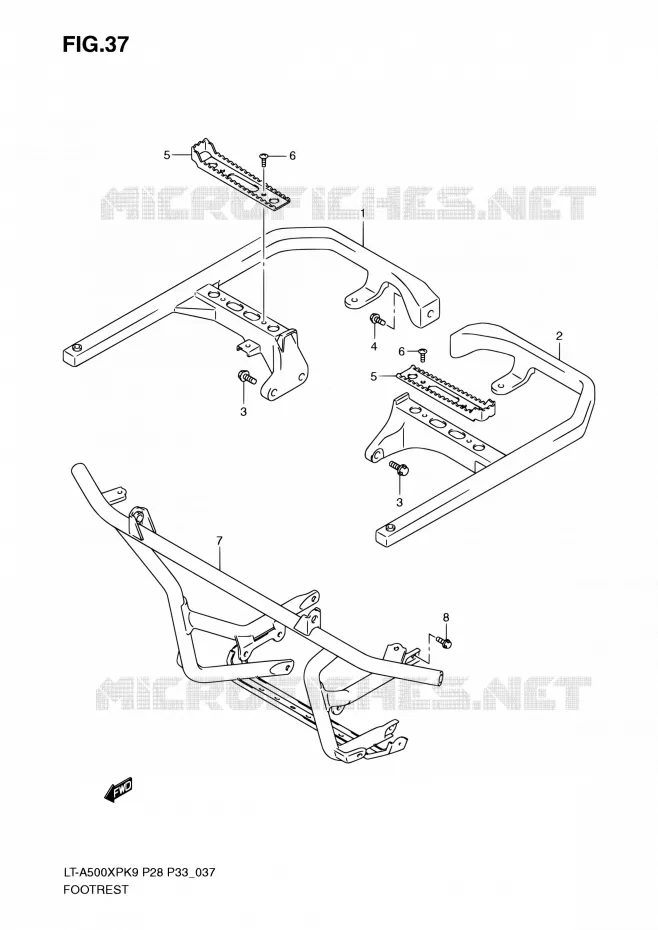 FOOTREST Suzuki QUAD 500 KINGQUAD 2010  LT-A500XP L0/LT-A500XPZ L0 (P28,P33)
