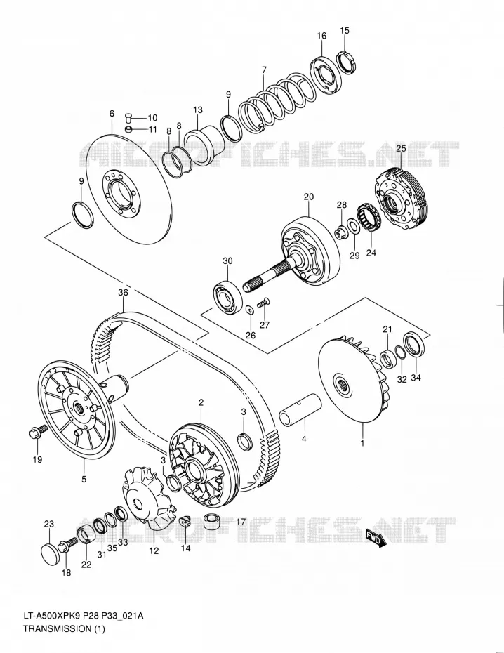TRANSMISSION (1)(MODEL L0) Suzuki QUAD 500 KINGQUAD 2010  LT-A500XP L0/LT-A500XPZ L0 (P28,P33)