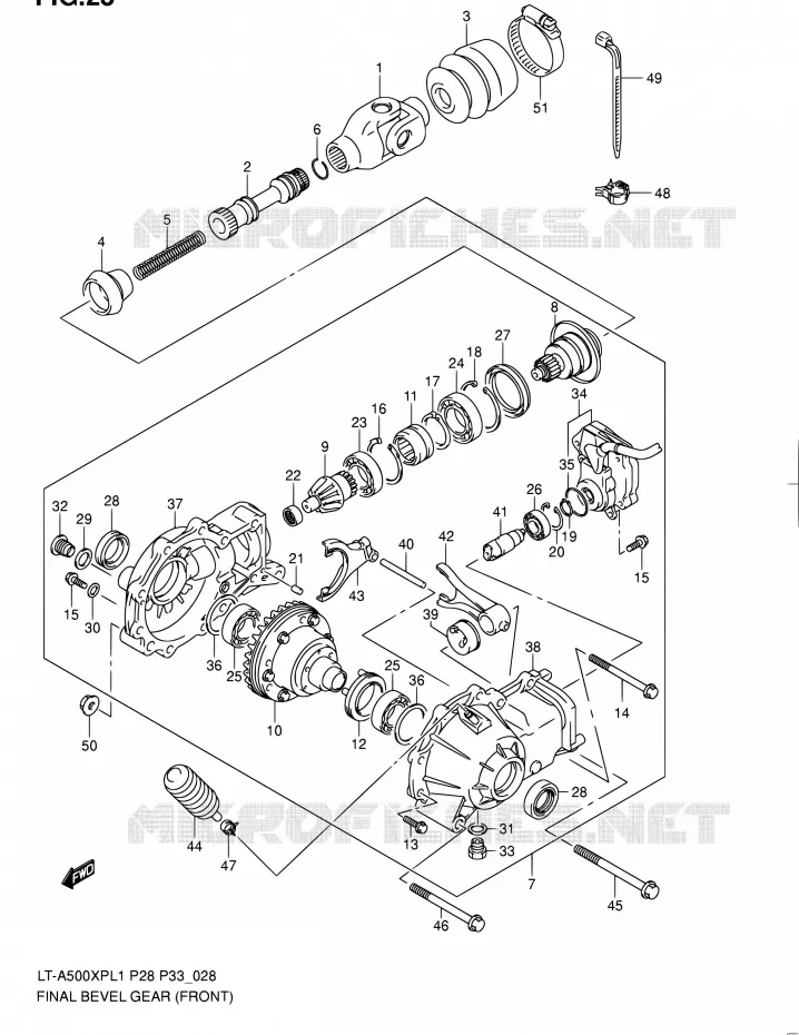 AANDRIJFAS (AVANT) Suzuki QUAD 500 KINGQUAD 2011  LT-A500XP L1/LT-A500XPZ L1 (P03,P28,P33)