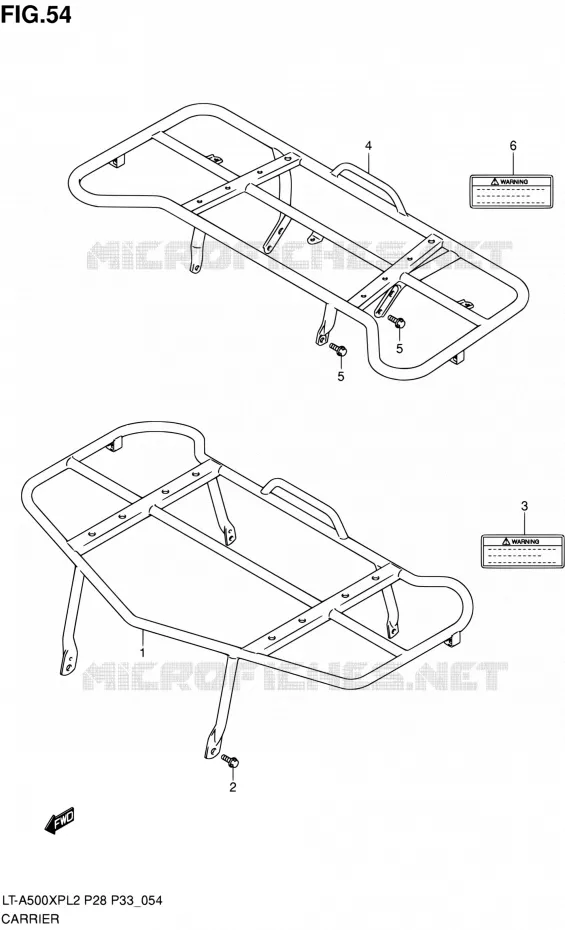 CARRIER (LT-A500XPL2 P33) Suzuki QUAD 500 KINGQUAD 2012  LT-A500XP L2/LT-A500XPZ L2 (P03,P28,P33)