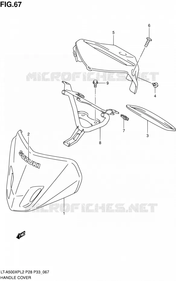 FRONT KUIP (LT-A500XPL2 P28) Suzuki QUAD 500 KINGQUAD 2012  LT-A500XP L2/LT-A500XPZ L2 (P03,P28,P33)