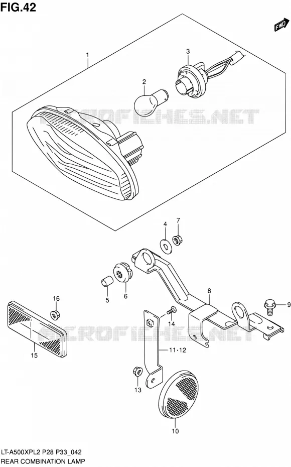 TAIL LIGHT ASSY (LT-A500XPL2 P28) Suzuki QUAD 500 KINGQUAD 2012  LT-A500XP L2/LT-A500XPZ L2 (P03,P28,P33)