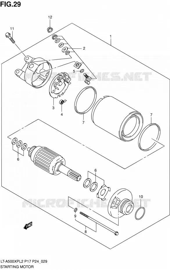 STARTMOTOR Suzuki QUAD 500 KINGQUAD 2012  LT-A500XP L2/LT-A500XPZ L2 (P17,P24)