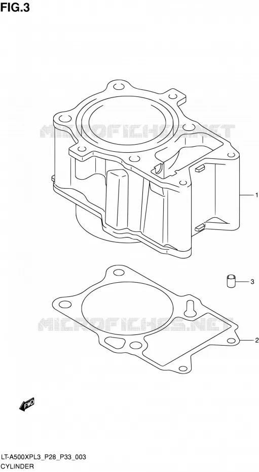 CILINDER Suzuki QUAD 500 KINGQUAD 2013  LT-A500XP L3/LT-A500XPZ L3 (P03,P28,P33)
