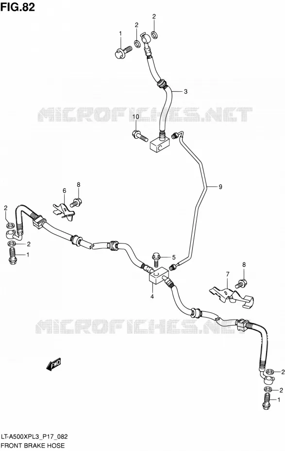 FRONT REMSLANG Suzuki QUAD 500 KINGQUAD 2013  LT-A500XP L3/LT-A500XPZ L3 (P17,P24)