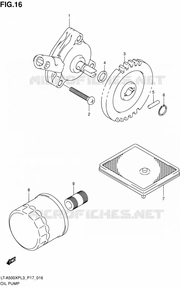 OLIEPOMP Suzuki QUAD 500 KINGQUAD 2013  LT-A500XP L3/LT-A500XPZ L3 (P17,P24)