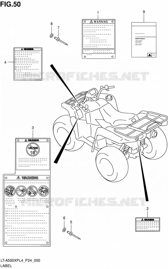 ETIKET Suzuki QUAD 500 KINGQUAD 2014  LT-A500XP L4 (P24)