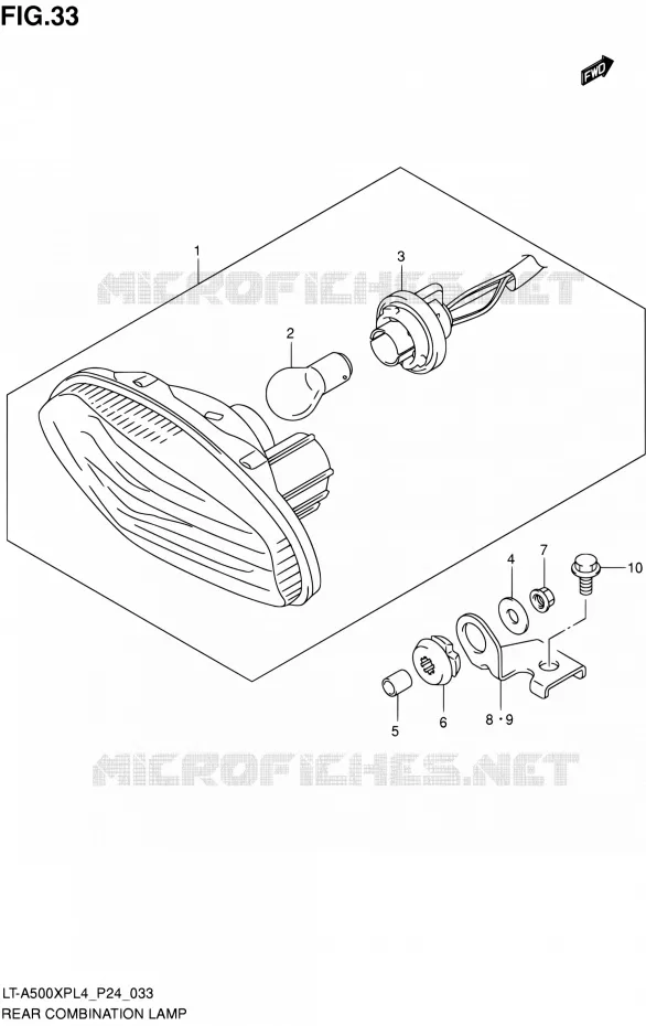 TAIL LIGHT ASSY Suzuki QUAD 500 KINGQUAD 2014  LT-A500XP L4 (P24)
