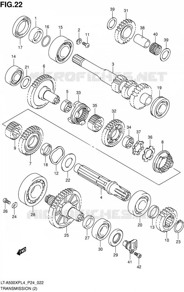 TRANSMISSION (2) Suzuki QUAD 500 KINGQUAD 2014  LT-A500XP L4 (P24)