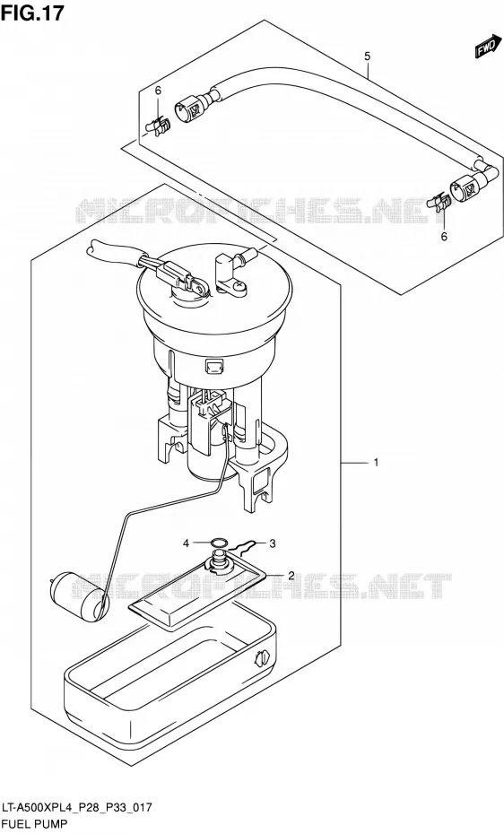 BENZINE POMP Suzuki QUAD 500 KINGQUAD 2014  LT-A500XP L4/LT-A500XPZ L4 (P03,P28,P33)