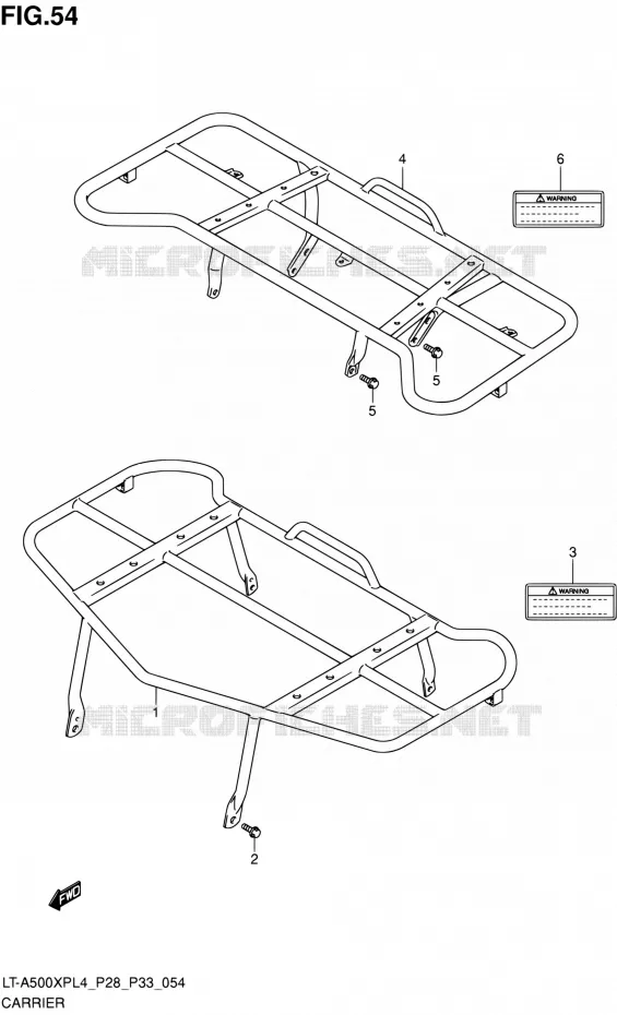 CARRIER (LT-A500XPL4 P33) Suzuki QUAD 500 KINGQUAD 2014  LT-A500XP L4/LT-A500XPZ L4 (P03,P28,P33)