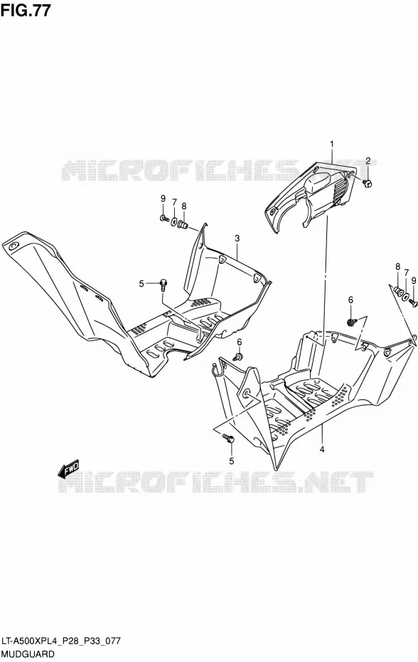 SPATBORD Suzuki QUAD 500 KINGQUAD 2014  LT-A500XP L4/LT-A500XPZ L4 (P03,P28,P33)