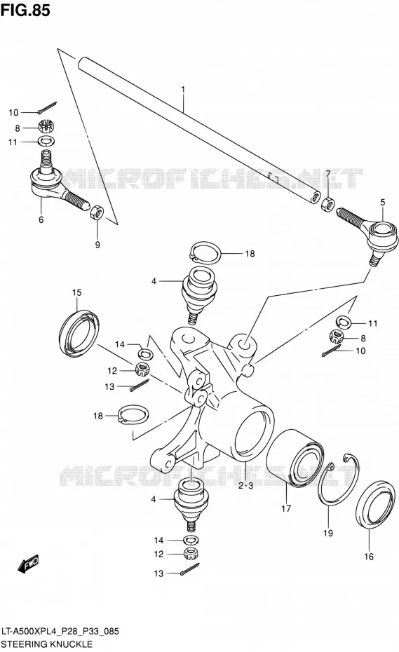 STUURINRICHTINGS - HUB Suzuki QUAD 500 KINGQUAD 2014  LT-A500XP L4/LT-A500XPZ L4 (P03,P28,P33)