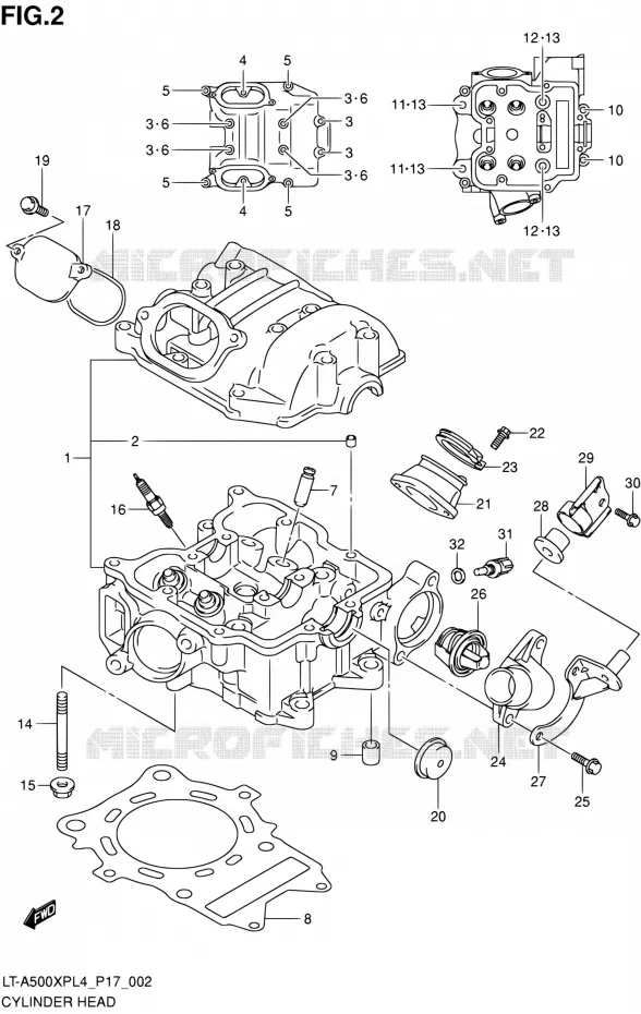 CILINDERKOP Suzuki QUAD 500 KINGQUAD 2014  LT-A500XP L4/LT-A500XPZ L4 (P17)