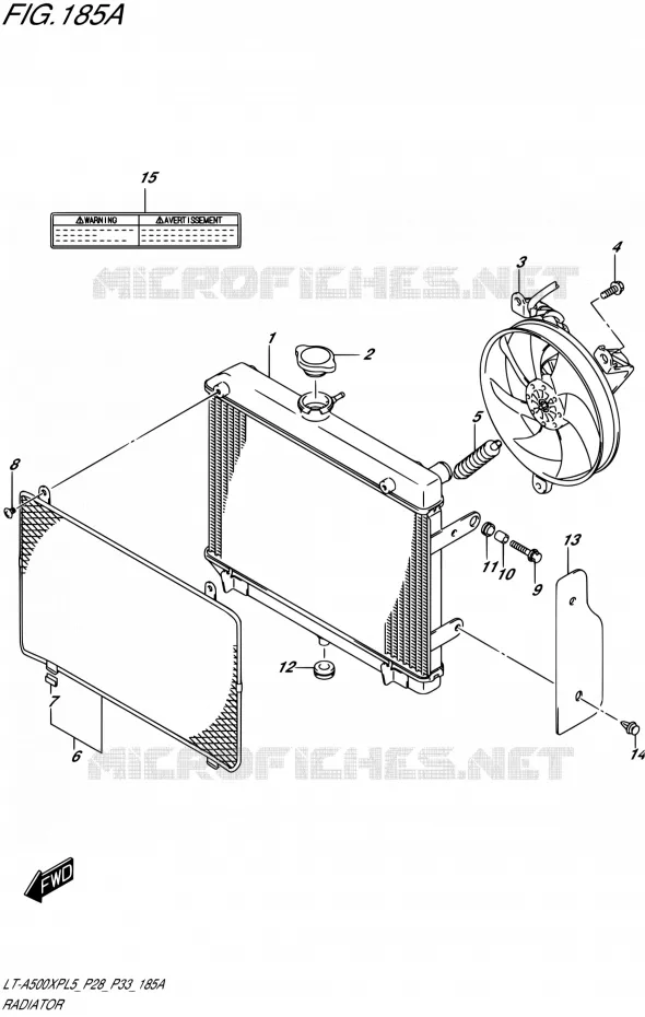 RADIATOR (LT-A500XPL5 P28) Suzuki QUAD 500 KINGQUAD 2015  LT-A500XP L5/LT-A500XPZ L5 (P03,P28,P33)