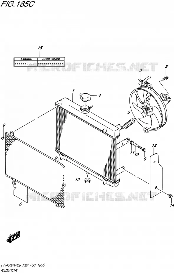 RADIATOR (LT-A500XPZL6 P28) Suzuki QUAD 500 KINGQUAD 2016  LT-A500XP L6/LT-A500XPZ L6 (P28,P33)