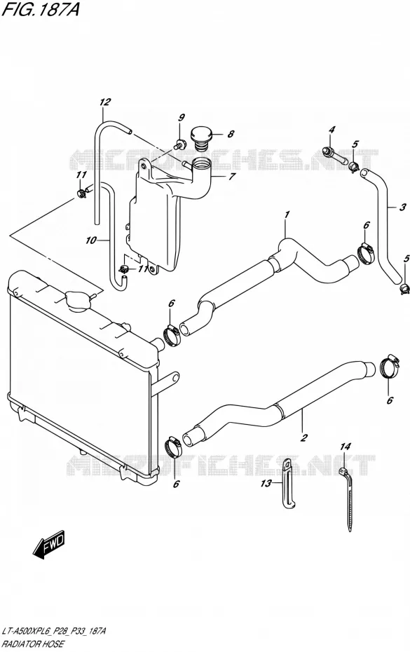 RADIATOR SLANG Suzuki QUAD 500 KINGQUAD 2016  LT-A500XP L6/LT-A500XPZ L6 (P28,P33)
