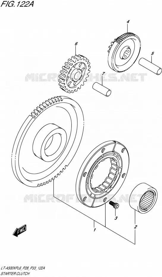 STARTMOTOR CLUTCH Suzuki QUAD 500 KINGQUAD 2016  LT-A500XP L6/LT-A500XPZ L6 (P28,P33)