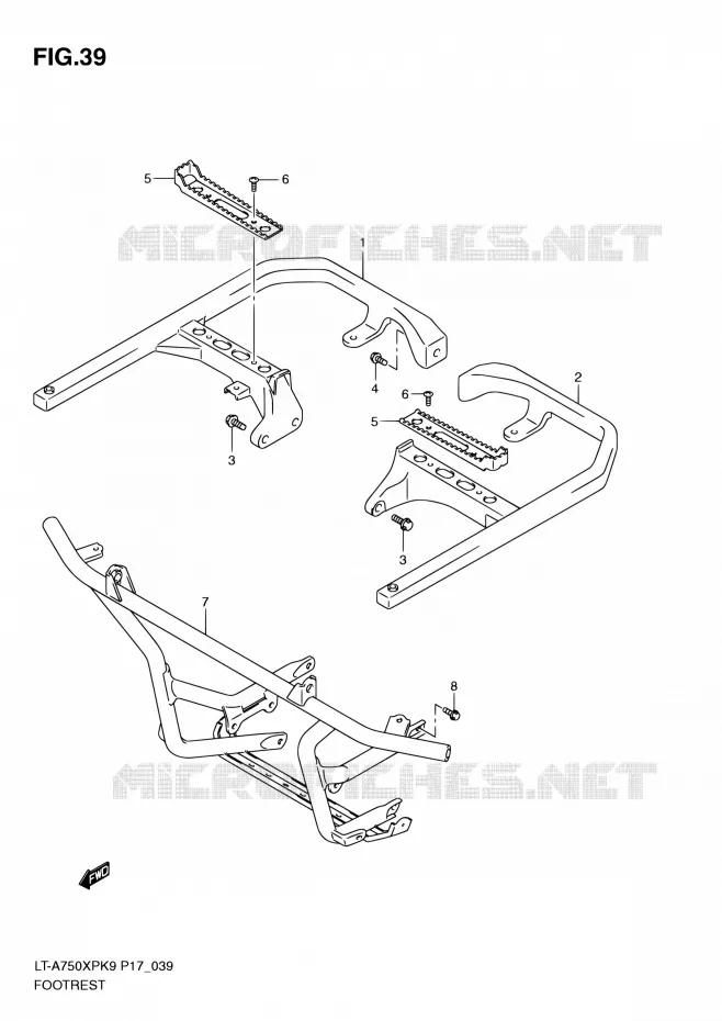 FOOTREST Suzuki QUAD 750 KINGQUAD 2010  LT-A750XP L0 (P17,P24)